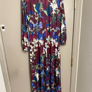Eloquii Plum Floral Long Sleeve Dress